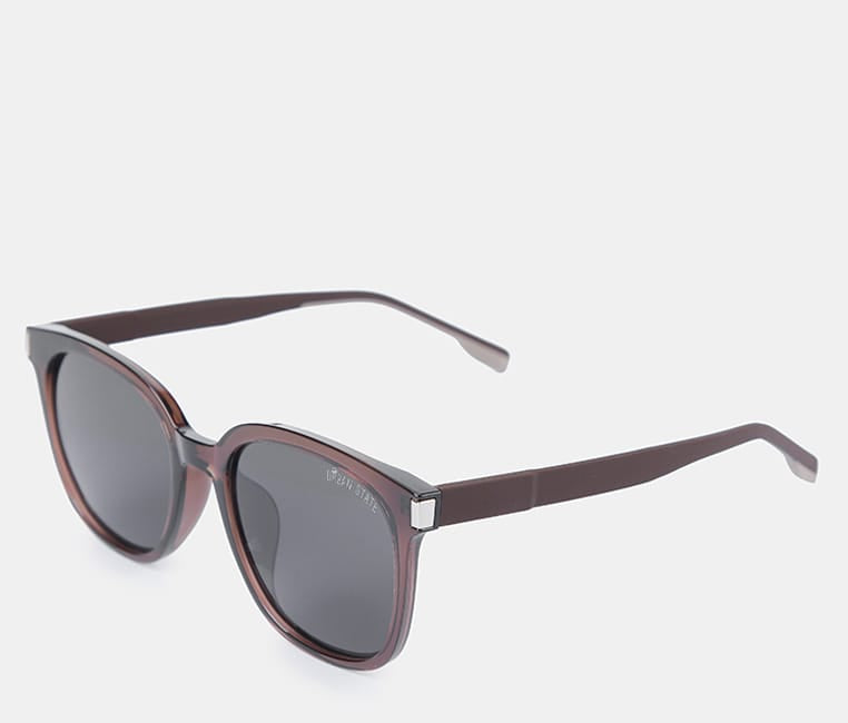 Polarized Mercer Square Frame Sunglasses - Black Brown