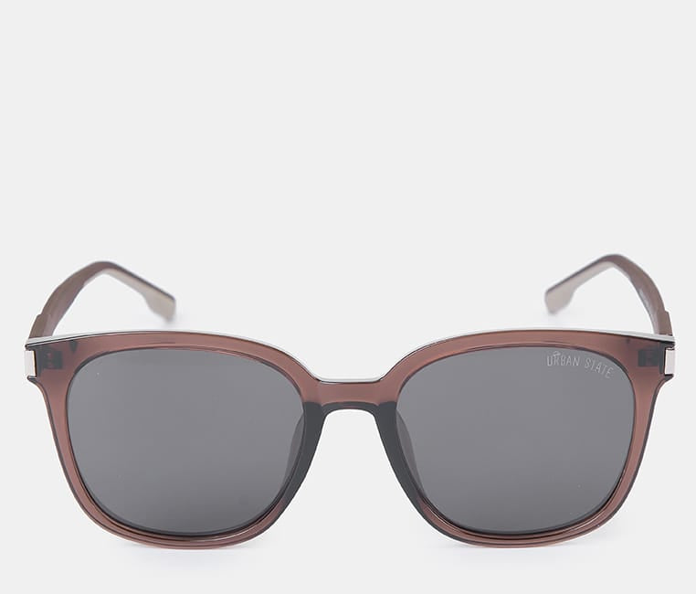 Polarized Mercer Square Frame Sunglasses - Black Brown