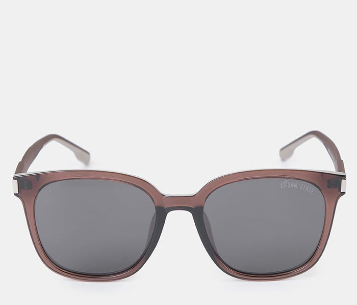 Polarized Mercer Square Frame Sunglasses - Black Brown