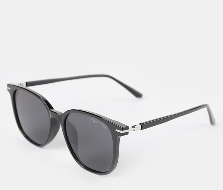 Polarized Hudson Square Frame Sunglasses - Black Black