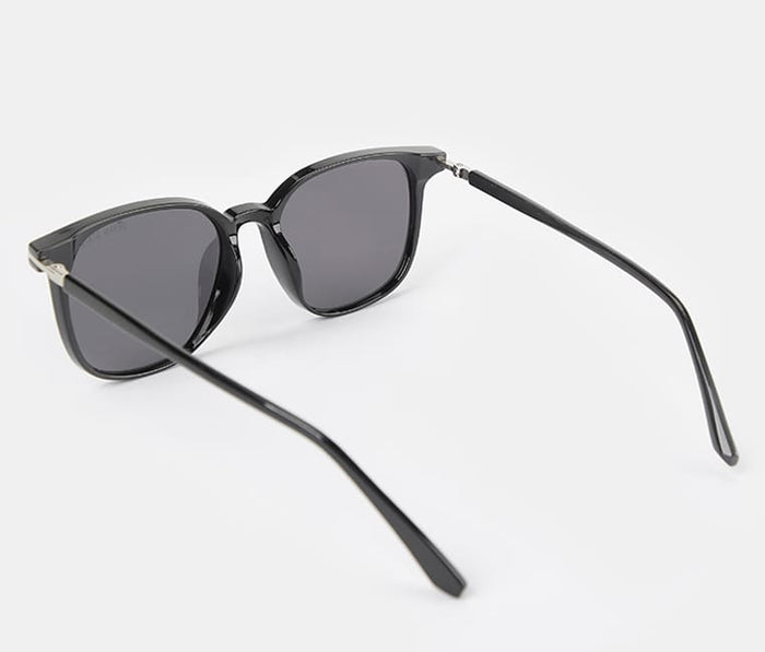 Polarized Hudson Square Frame Sunglasses - Black Black