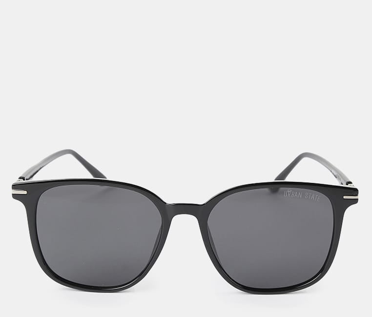 Polarized Hudson Square Frame Sunglasses - Black Black