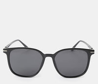 Polarized Hudson Square Frame Sunglasses - Black Black