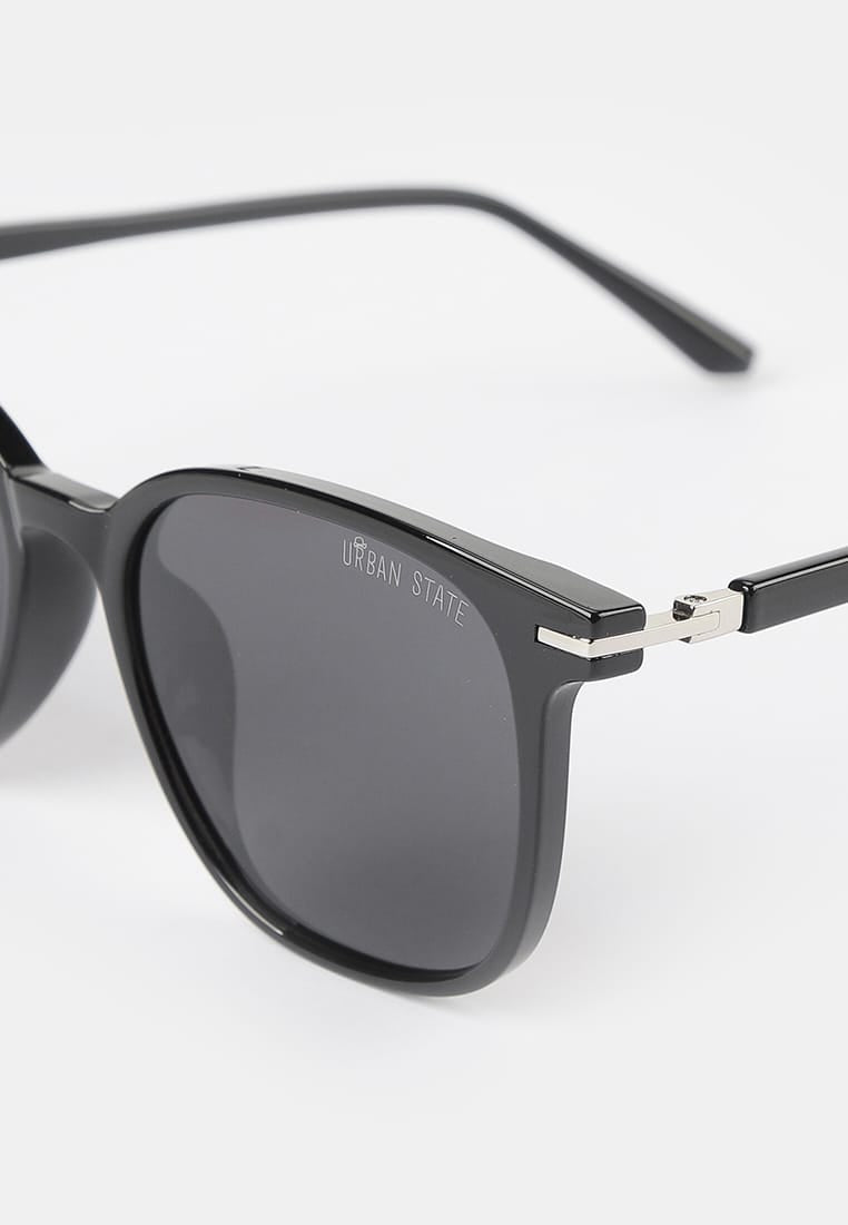 Polarized Hudson Square Frame Sunglasses - Black Black