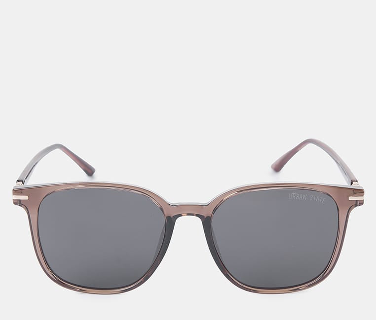 Polarized Hudson Square Frame Sunglasses - Black Brown