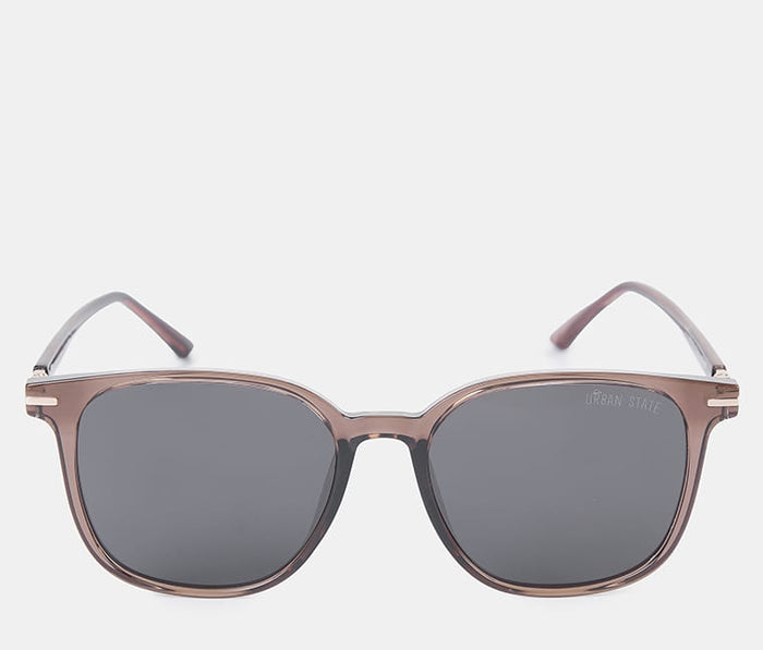 Polarized Hudson Square Frame Sunglasses - Black Brown