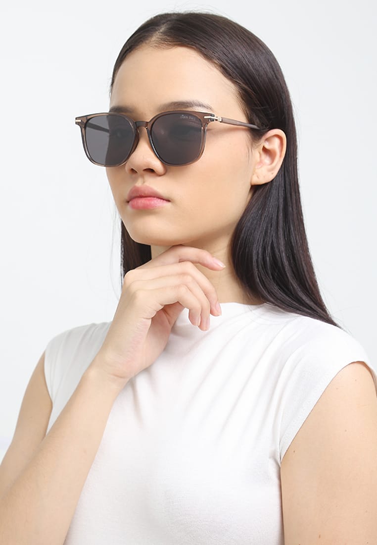 Polarized Hudson Square Frame Sunglasses - Black Brown