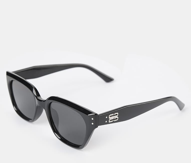 Polarized Brixton Sculpted Frame Sunglasses - Black Black