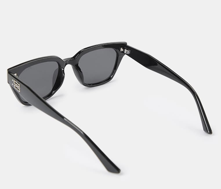 Polarized Brixton Sculpted Frame Sunglasses - Black Black