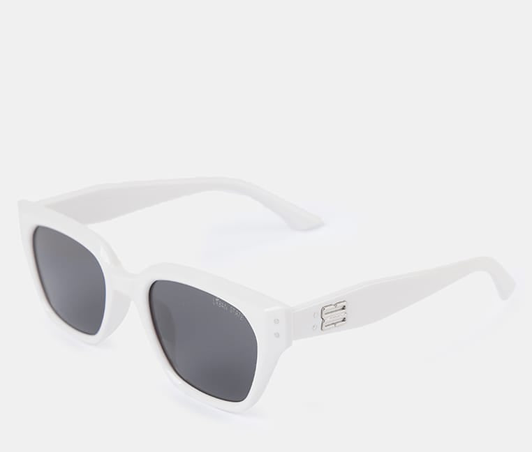 Polarized Brixton Sculpted Frame Sunglasses - Black White
