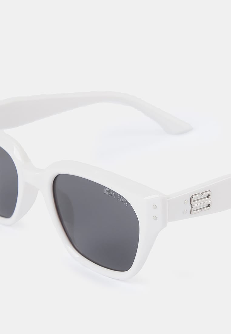 Polarized Brixton Sculpted Frame Sunglasses - Black White