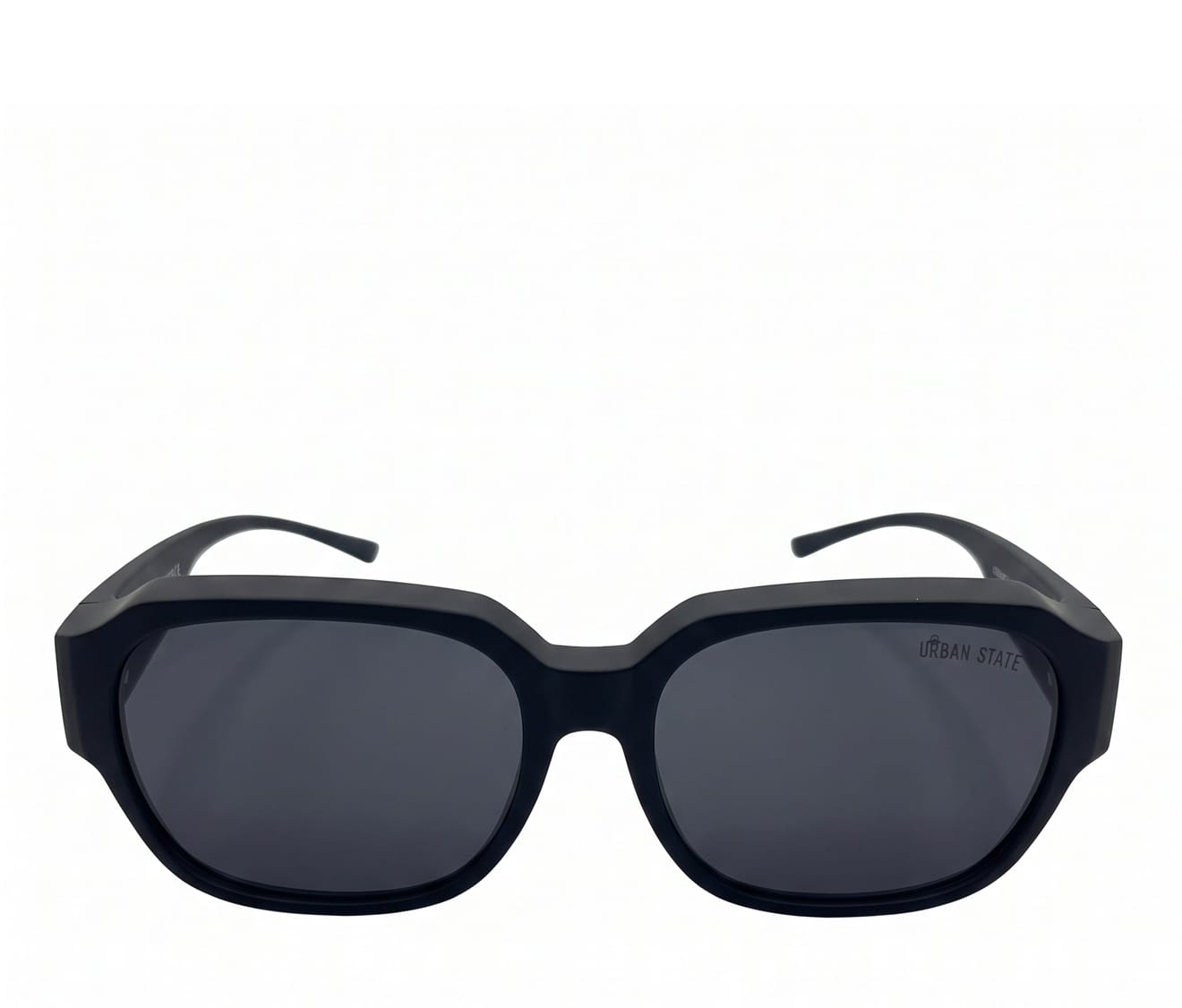 Polarized Overlay Clip-On Square Frame Sunglasses - Black Black