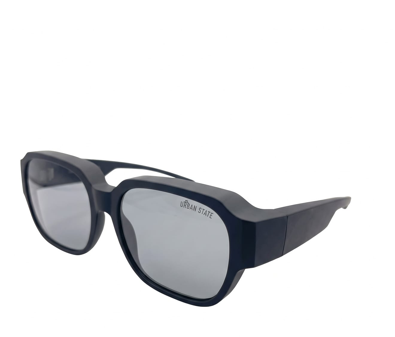 Polarized Overlay Clip-On Square Frame Sunglasses - Black Black