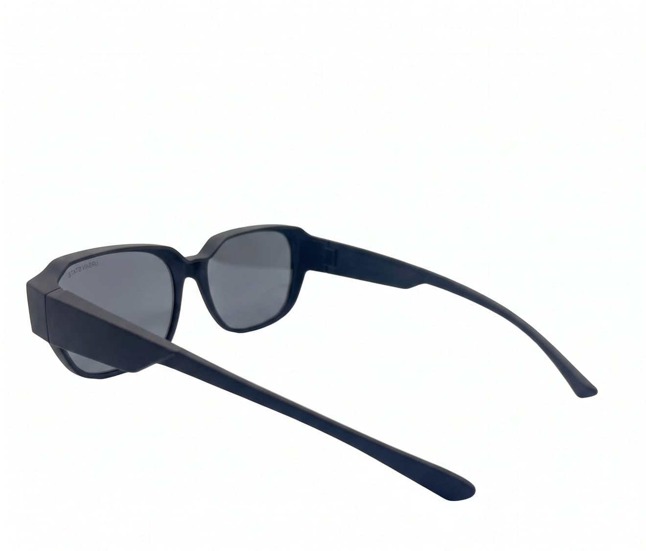 Polarized Overlay Clip-On Square Frame Sunglasses - Black Black