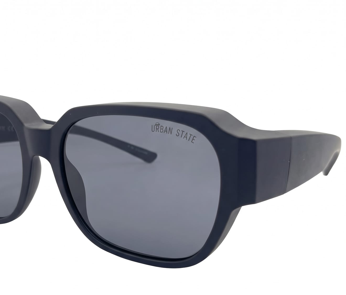 Polarized Overlay Clip-On Square Frame Sunglasses - Black Black