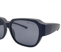 Polarized Overlay Clip-On Square Frame Sunglasses - Black Black