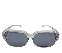Polarized Overlay Clip-On Square Frame Sunglasses - Black Clear