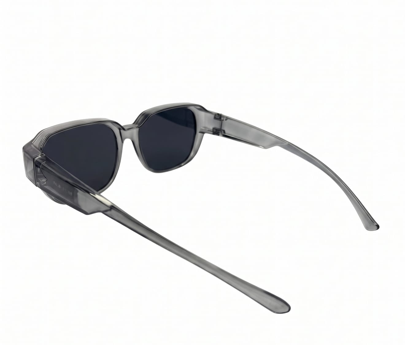 Polarized Overlay Clip-On Square Frame Sunglasses - Black Clear