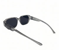 Polarized Overlay Clip-On Square Frame Sunglasses - Black Clear