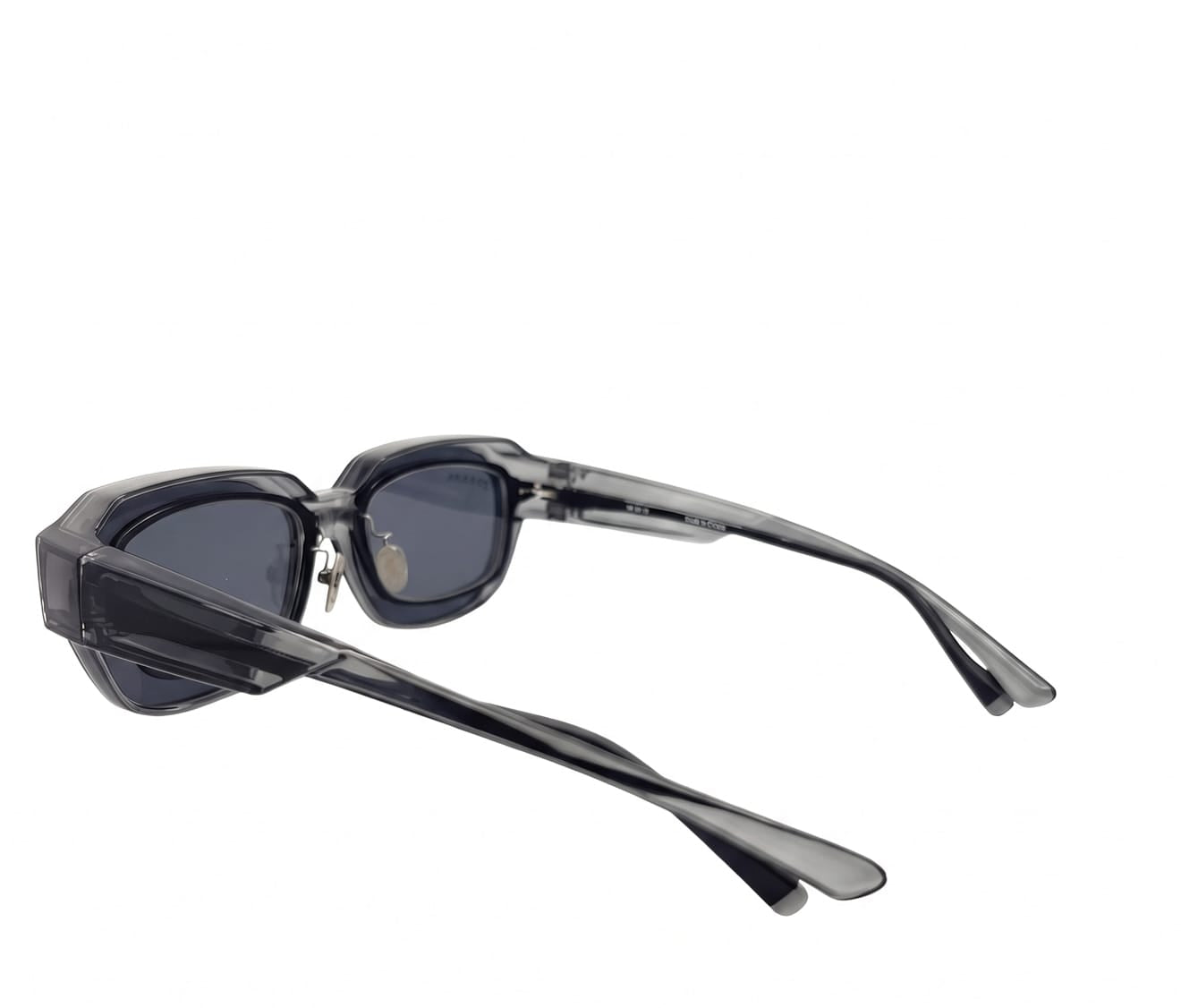 Polarized Overlay Clip-On Square Frame Sunglasses - Black Clear
