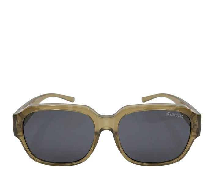 Polarized Overlay Clip-On Square Frame Sunglasses - Black Mocca