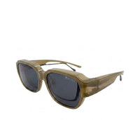 Polarized Overlay Clip-On Square Frame Sunglasses - Black Mocca