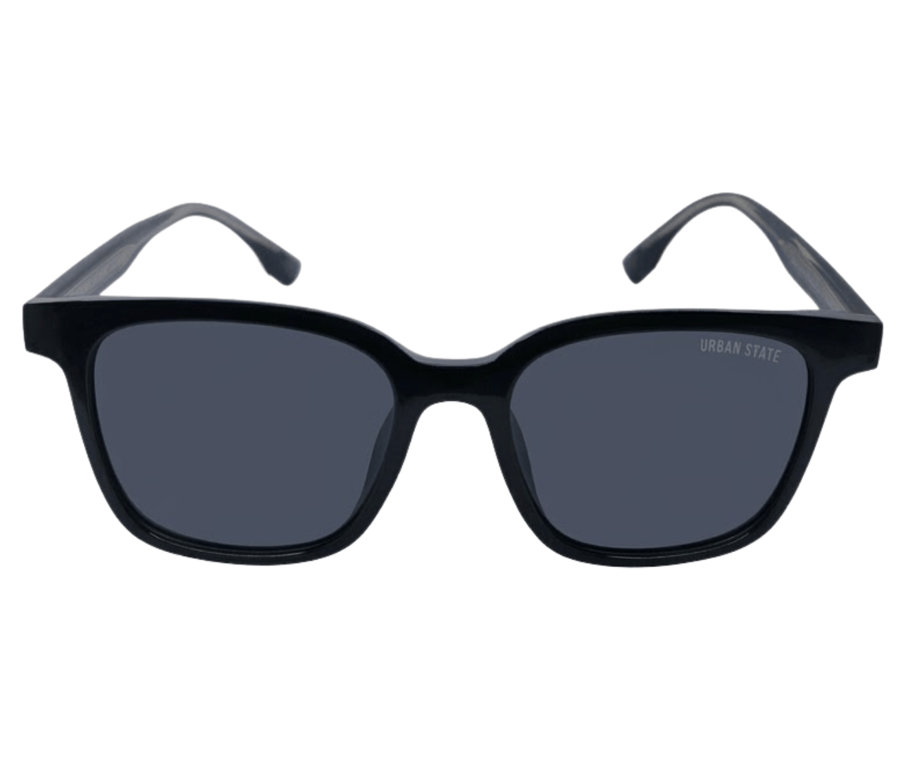 Polarized Rivet Square Frame Sunglasses - Black Black