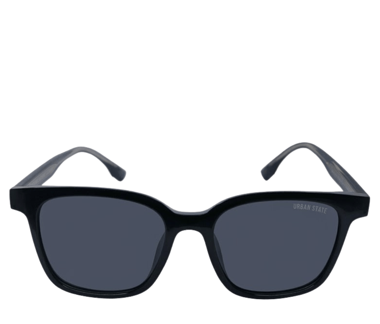 Polarized Rivet Square Frame Sunglasses - Black Black