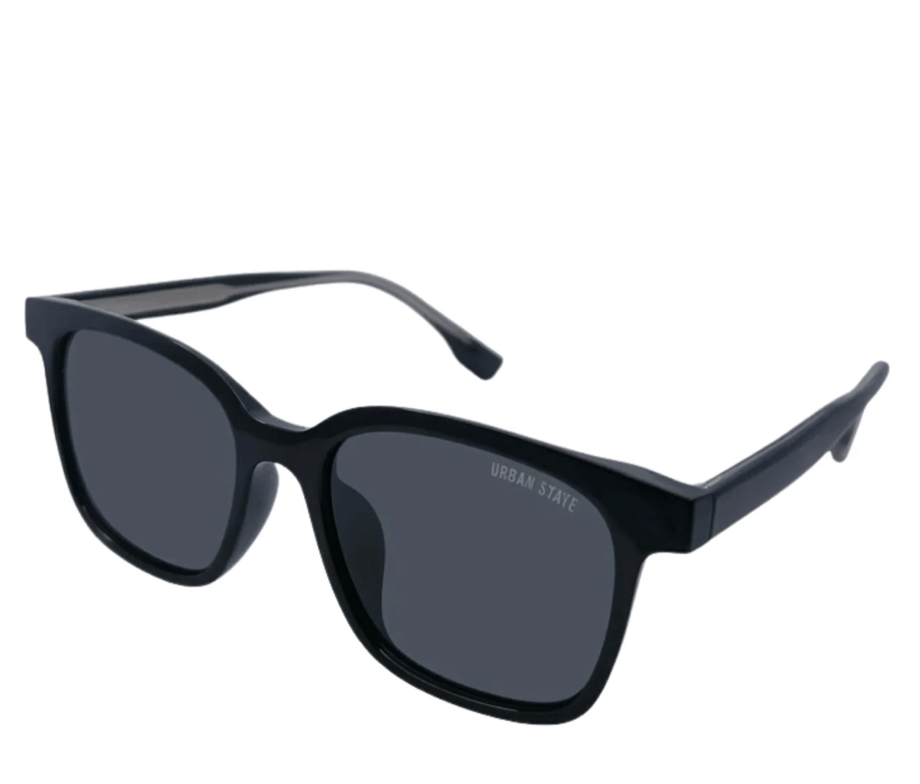 Polarized Rivet Square Frame Sunglasses - Black Black