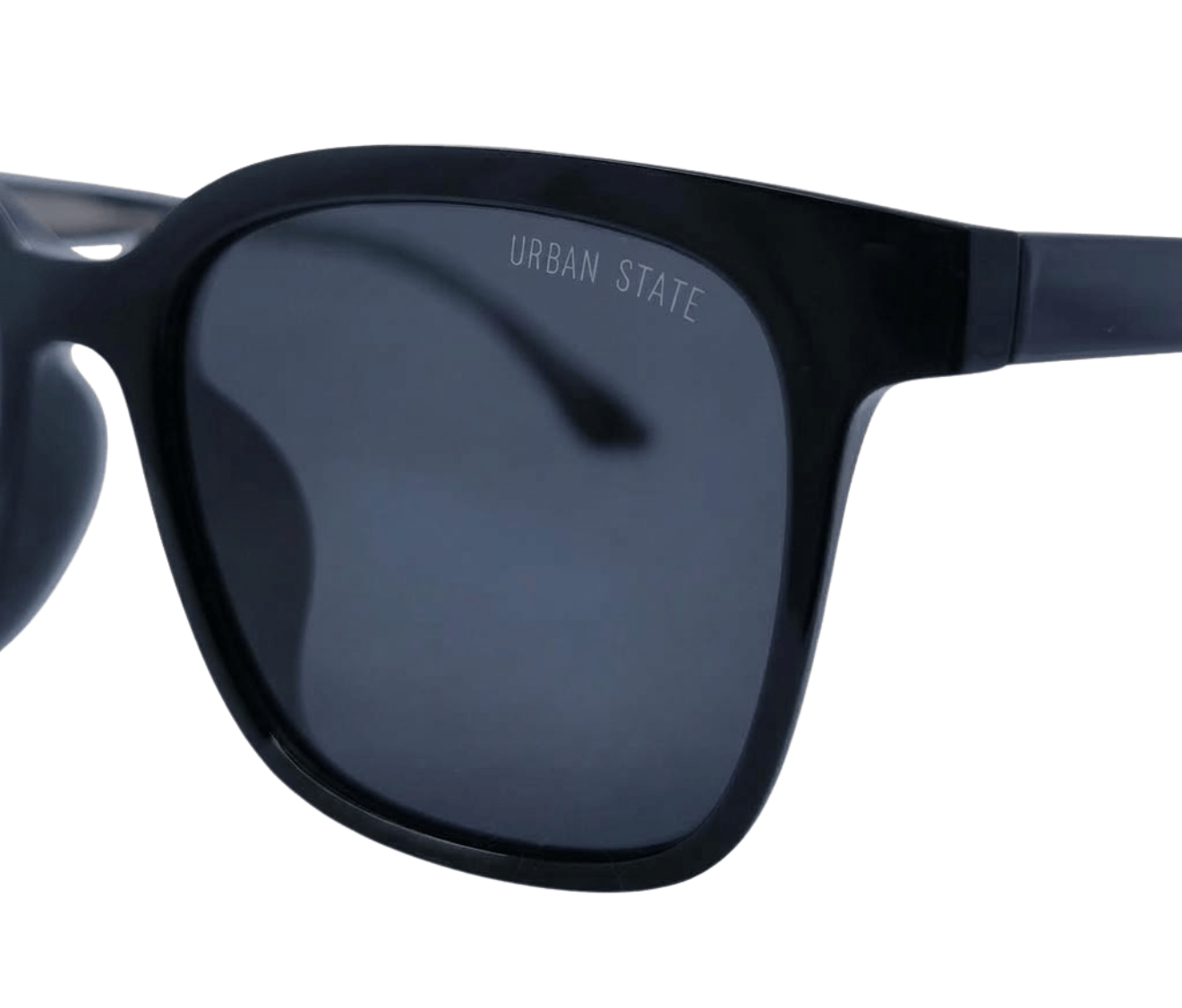 Polarized Rivet Square Frame Sunglasses - Black Black