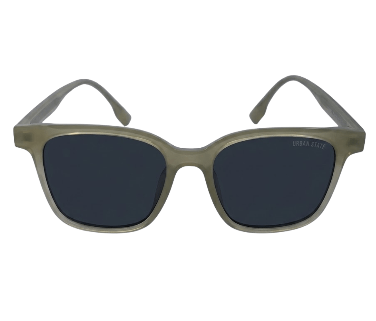 Polarized Rivet Square Frame Sunglasses - Black Green