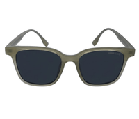 Polarized Rivet Square Frame Sunglasses - Black Green