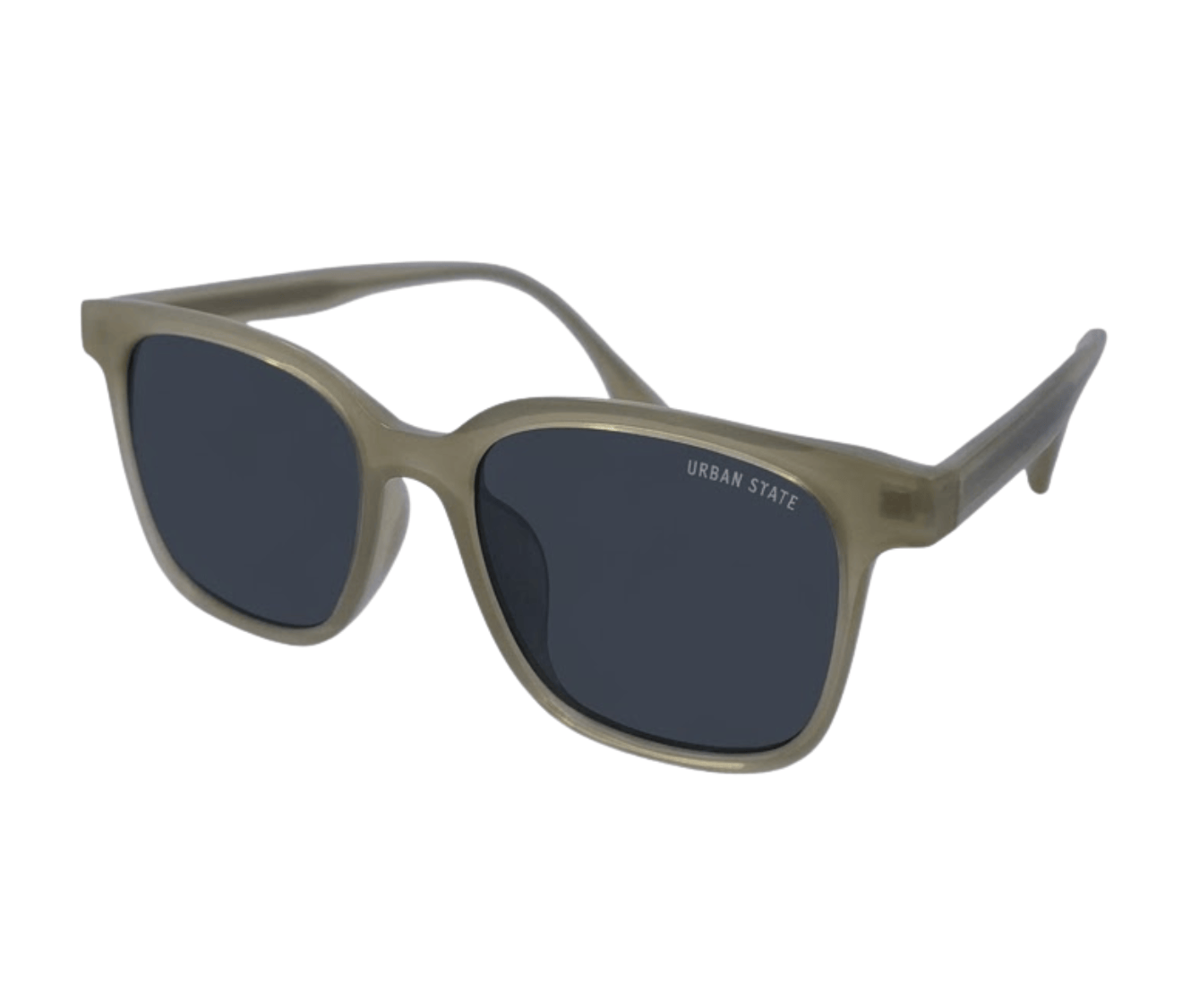 Polarized Rivet Square Frame Sunglasses - Black Green