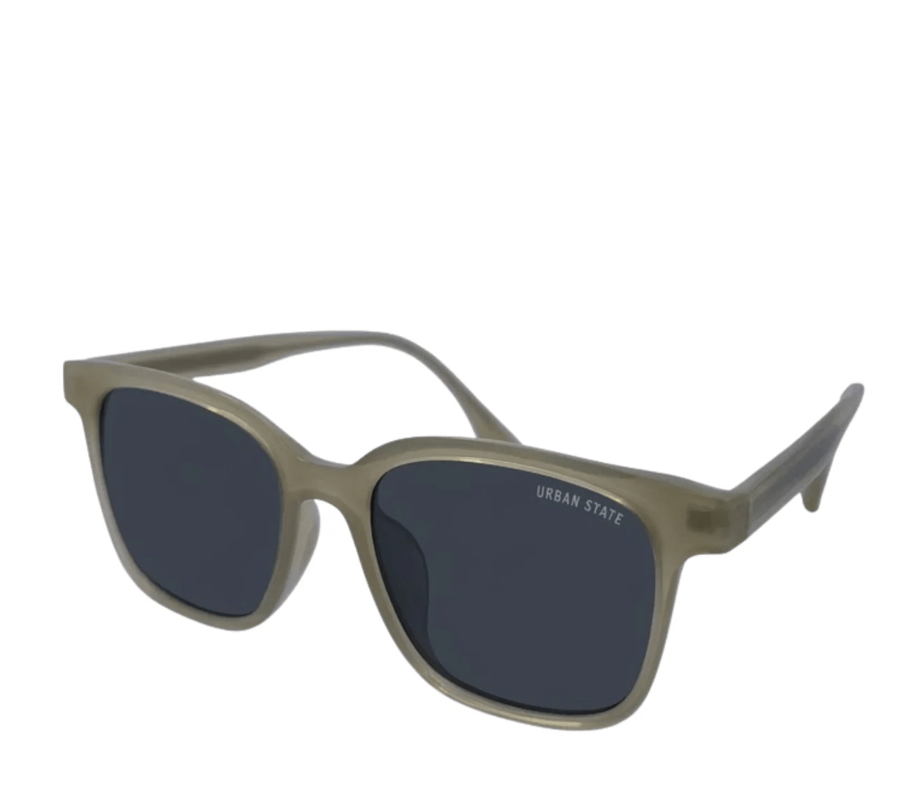 Polarized Rivet Square Frame Sunglasses - Black Green