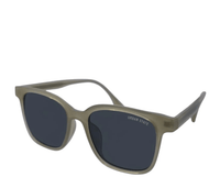 Polarized Rivet Square Frame Sunglasses - Black Green