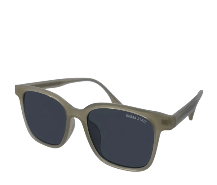 Polarized Rivet Square Frame Sunglasses - Black Green