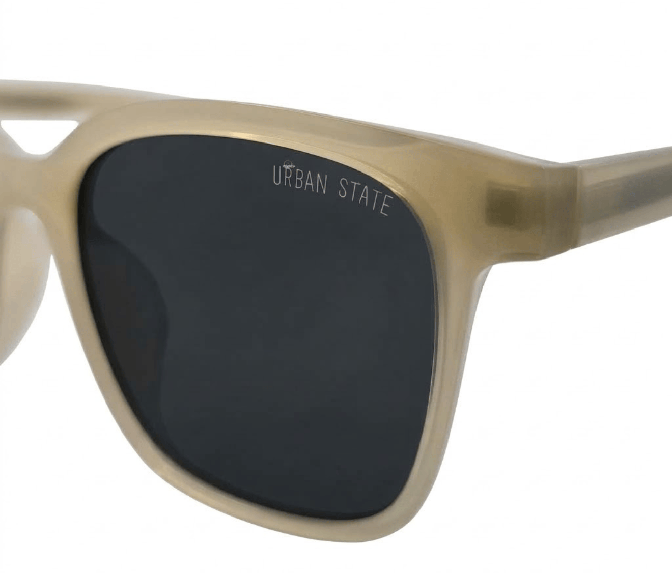 Polarized Rivet Square Frame Sunglasses - Black Green