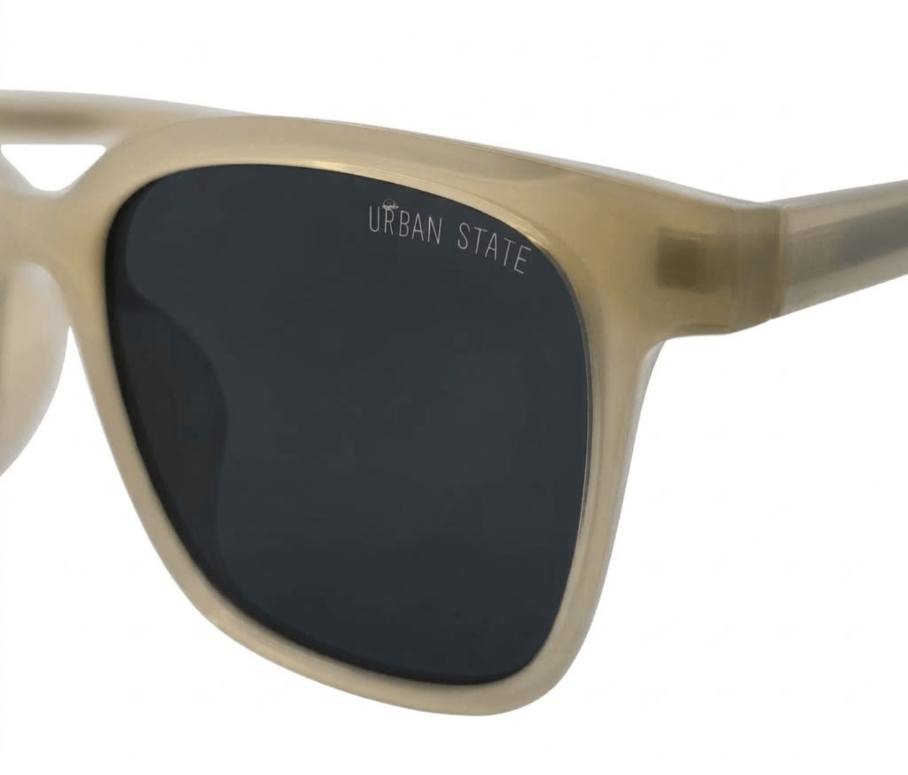 Polarized Rivet Square Frame Sunglasses - Black Green