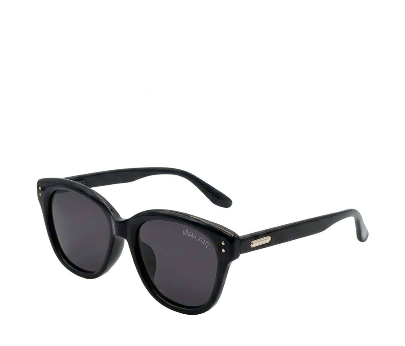 Polarized Monterey Square Frame Sunglasses - Black Glossy