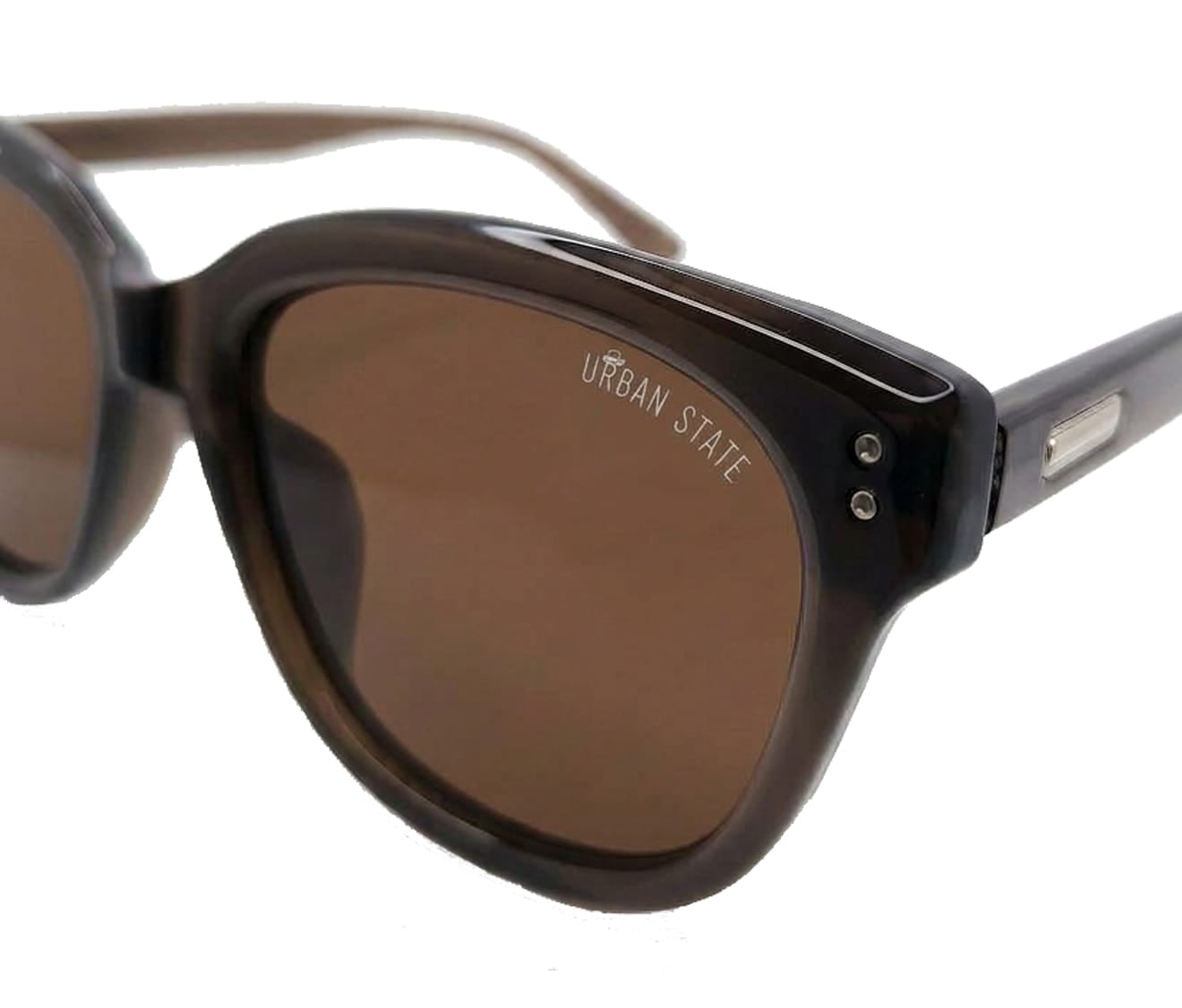 Polarized Monterey Square Frame Sunglasses - Brown Clear
