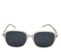 Polarized Sloane Square Frame Sunglasses - Black White