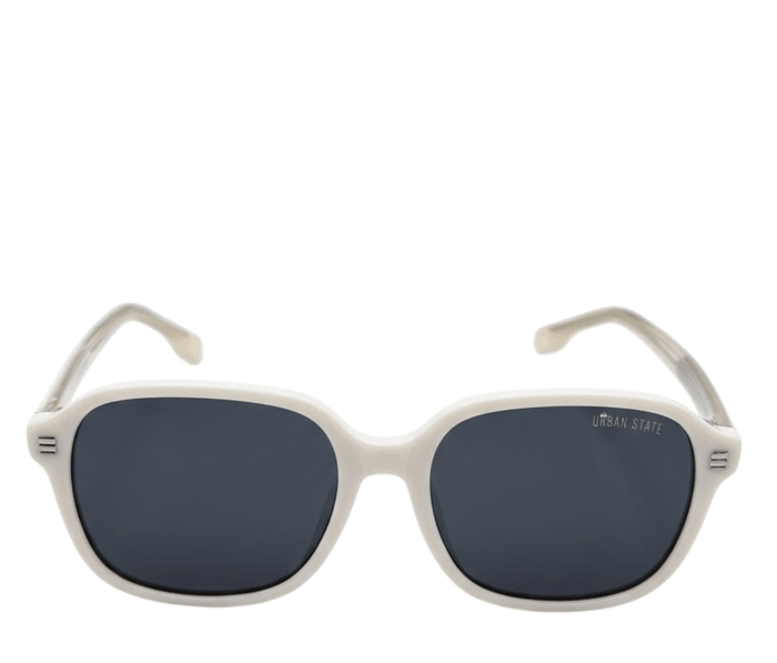 Polarized Sloane Square Frame Sunglasses - Black White