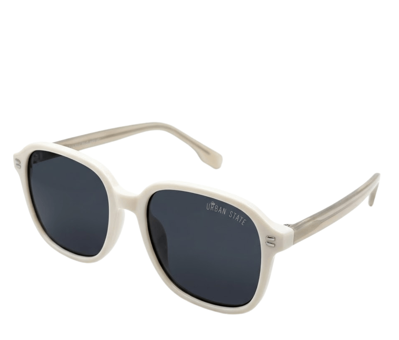 Polarized Sloane Square Frame Sunglasses - Black White