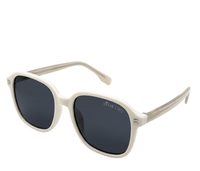 Polarized Sloane Square Frame Sunglasses - Black White