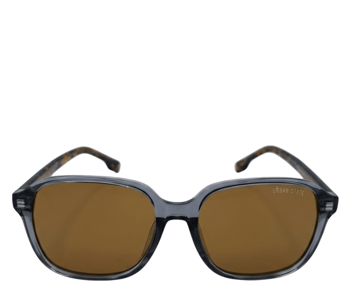 Polarized Sloane Square Frame Sunglasses - Black Leopard