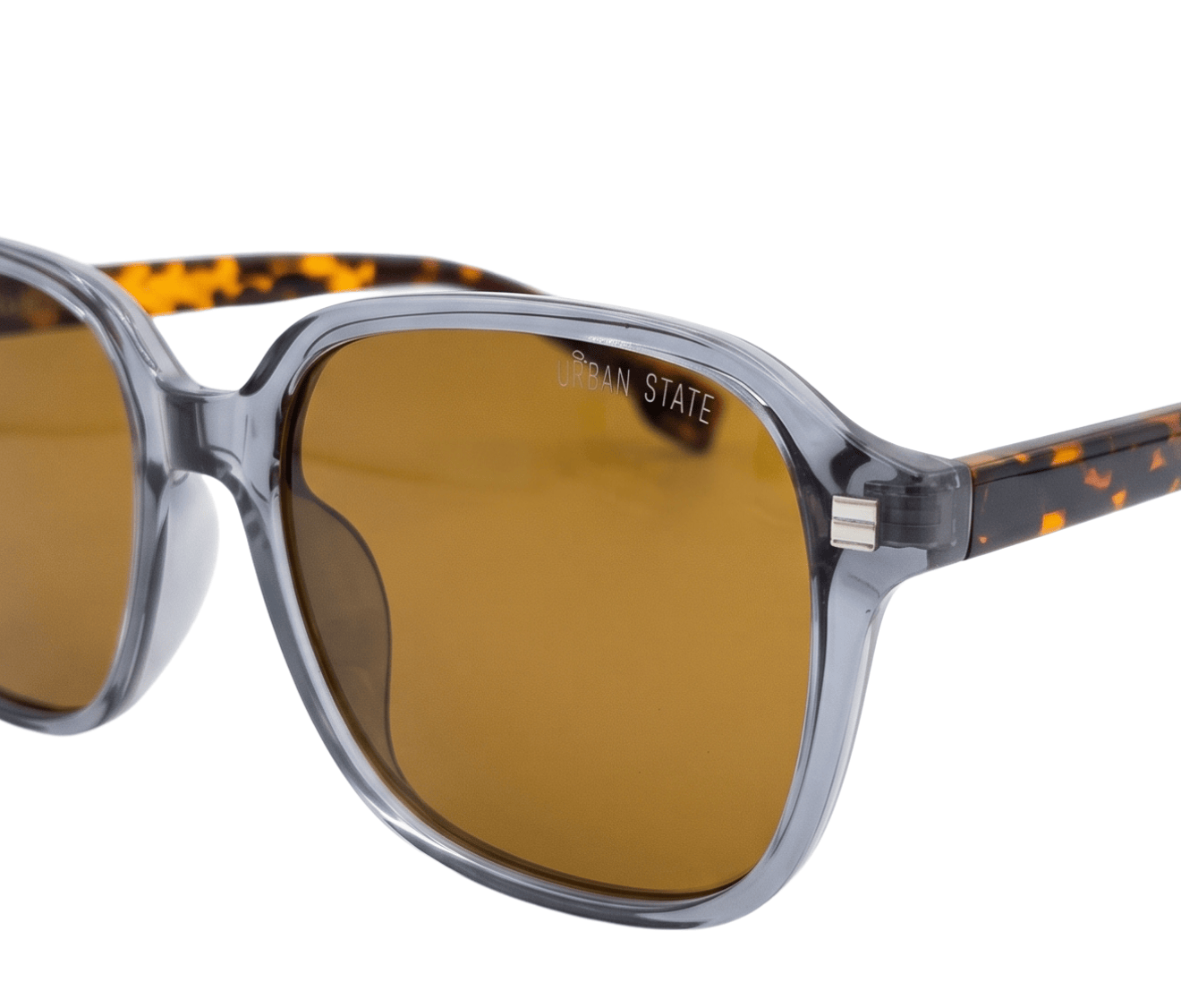 Polarized Sloane Square Frame Sunglasses - Black Leopard