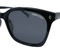 Polarized Lane Square Frame Sunglasses - Black Black