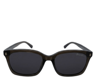 Polarized Lane Square Frame Sunglasses - Black Brown
