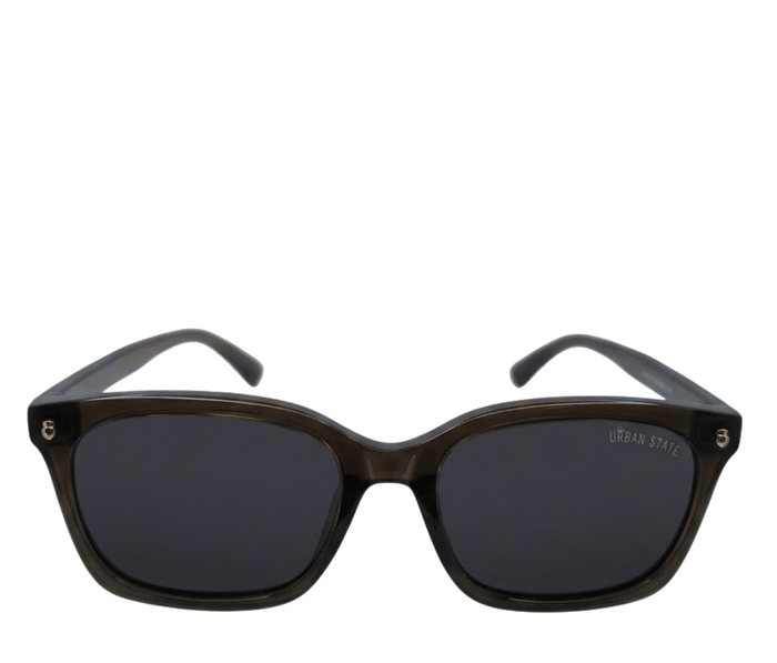 Polarized Lane Square Frame Sunglasses - Black Brown