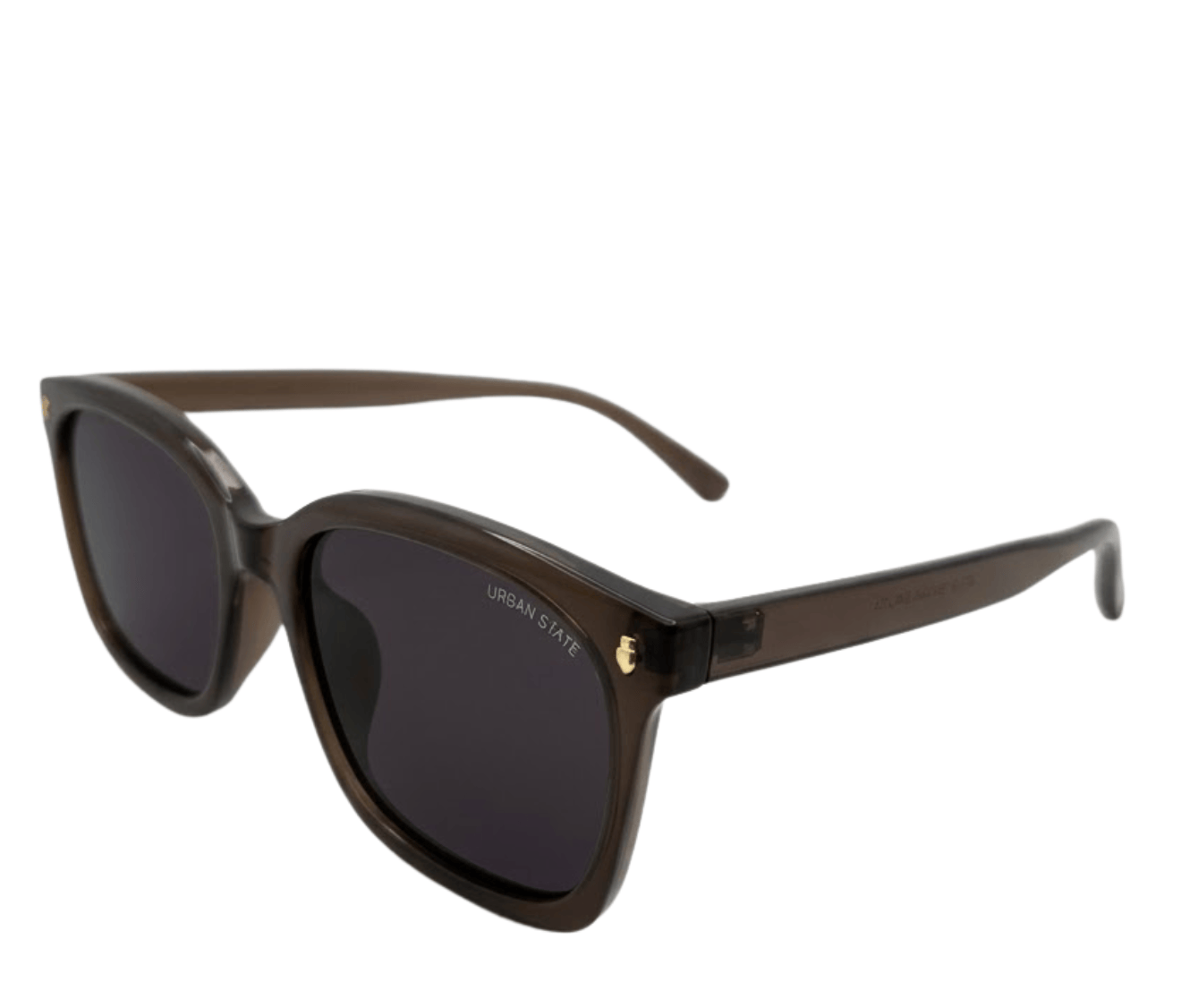 Polarized Lane Square Frame Sunglasses - Black Brown